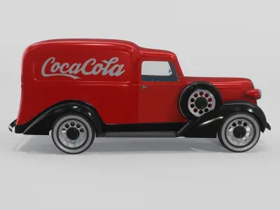 3D Dodge 1936 Retro Coca-Cola 3D model