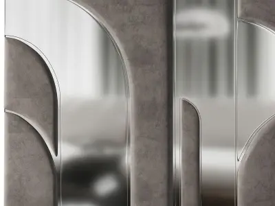 Panel arched wall mirror - bedroom furniture sets home 3D model