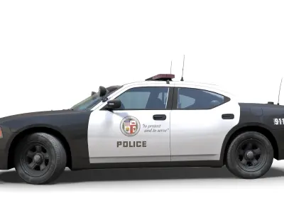 American police car Low-poly 3D model