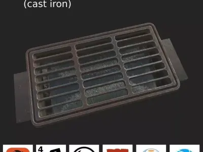 Sewage grate LOW PBR Low-poly 3D model