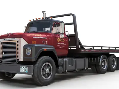 International Fleetstar flatbed truck Low-poly 3D model