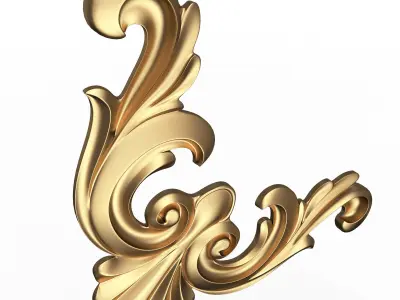 Corner Carved Plaster Molding Decoration 013 Low-poly 3D model