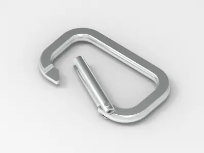 Carabiner metal Low-poly 3D model