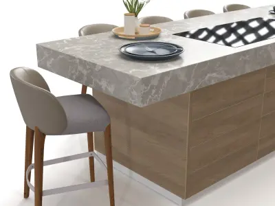 Kitchen Island Countertop 08 3D model