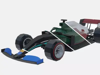 F1 cars 2021 pack Low-poly 3D model
