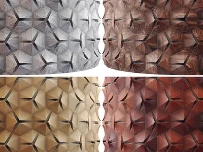 20 Wooden 3D Panel Materials 04 - PBR - 4K Low-poly 3D model