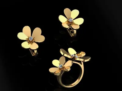 Ring and Earrings 103 3D print model