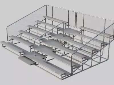 Bleachers 1 set of metal benches Low-poly 3D model