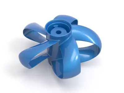 Toroidal boat propeller - 5 blades 3D print model