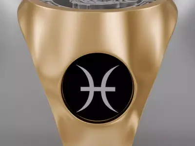 Fishs zodiak symbol ring 3D model for 3D printing 3D print model