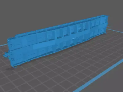 Detailed 50 Ton Flatcar 3D Model Editable 3D print model