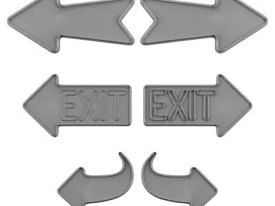 Exit Neon Signs 3D model