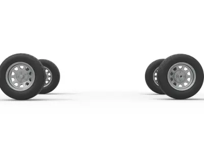 Wheel Set of New Zealand Superstock car Scale 1 to 25 3D print model