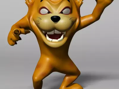 Cartoon Beast Rigged Low-poly 3D model