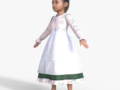 Realistic 3D Girl Character Rigged 3D model