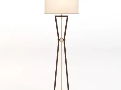 Benzara Classy Styled Wood Stainless Steel Floor Lamp 3D model