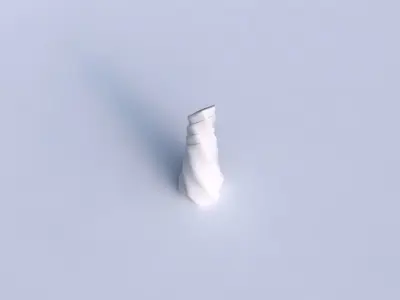 Vase twisted top bent hexagon with smooth horizontal ribbons  3D print model