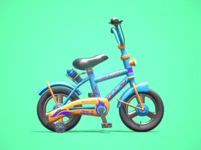 Game Ready Cartoony  Bicycle  Low-poly 3D model