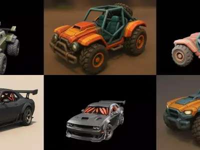Gt one Car bundle 14 pack 100 glb 3D model