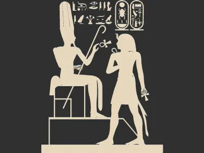 3D Relief of ancient Egyptian Pharaoh for CNC 3d printing 3D print model