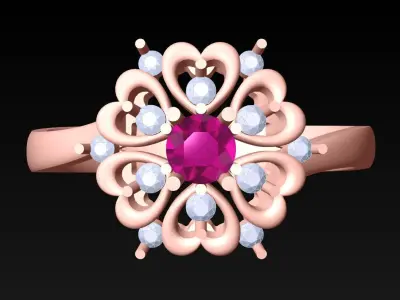 Diamond Ring - Womens Rings - N315452 3D print model