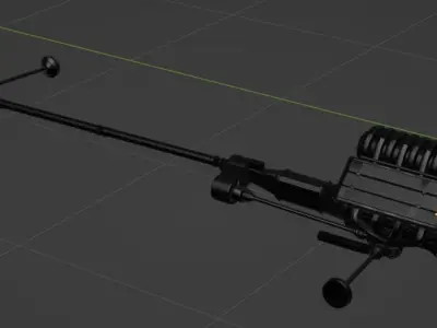 Transmission with V8 engine Free low-poly 3D model