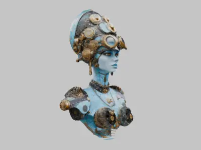 A Beautiful Female Scifi Bust Low-poly 3D model