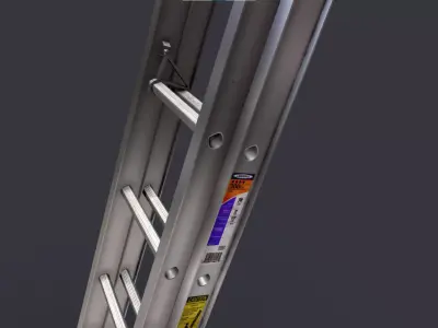 24 foot Aluminum Extension Ladder Low-poly 3D model