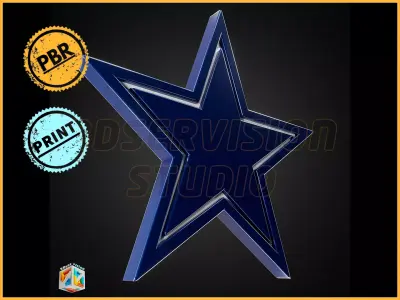 Dallas Cowboys logo - Cinematic - 3D print 3D model