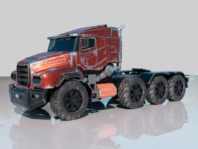 Post-Apocalyptic Heavy Duty Truck 3D model
