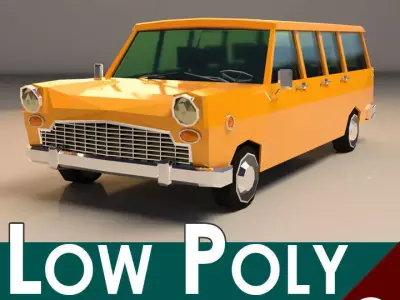 Low Poly Station Wagon Low-poly 3D model