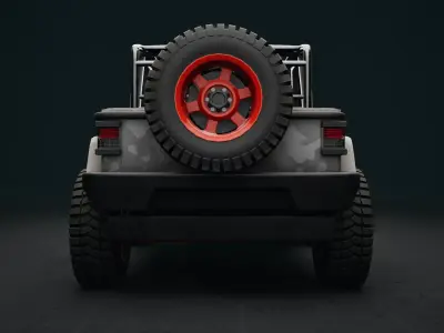 Rigged Jeep Low-poly 3D model