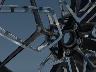 Supercar Wheel and Tire 3D model