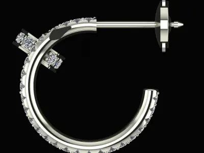 Juste un Clou hoop earring 3d printing model 3D print model