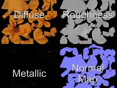 Elegant Floral BasRelief model pack Low-poly 3D model