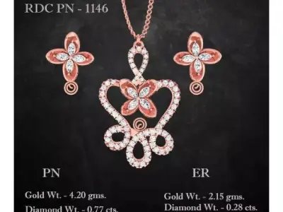 Pendant Earrings combo - 1146 3D print model