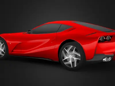 Ferrari 812 Superfast Low-poly 3D model