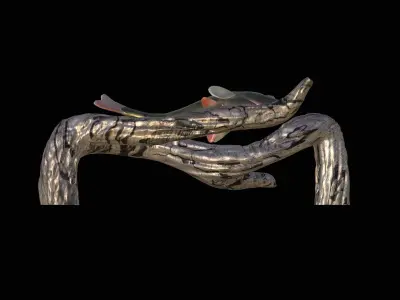 PERCH UNDERWATER STATUE ON THE WALL DETAILED TEXTURE 3D print model