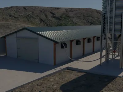 Farm silo terrain 8k and 4k maps 3D model