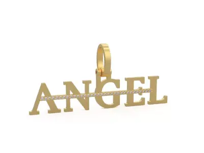 Model 1142 Angel Name Pendant Stripe Diamond 3D print model