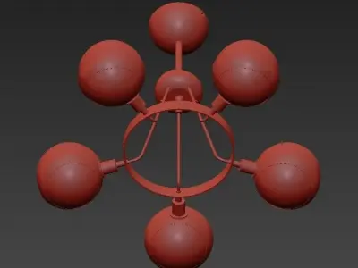 Hold Ball Brass Chandelier 5 3D model