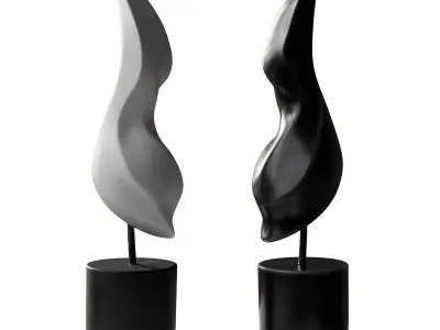 Abstract sculpture  Low-poly 3D model