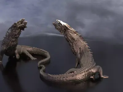 Dragon Statue Curve 3D model