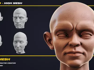 20 Head - High Mesh - Vol 02 3D model