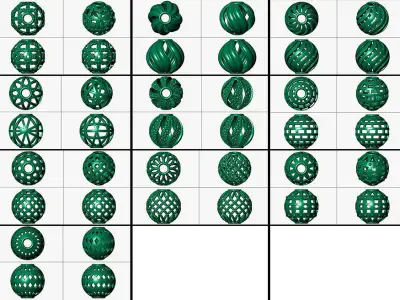 50 Spherical beads 3D print model