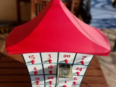Advent calendar with santa hat roof 3D print model