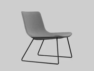 PATO LOUNGE SLEDGE-fabric grey Low-poly 3D model