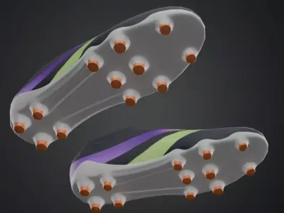 Football boots Low-poly 3D model