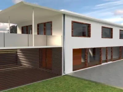 Modern house Free low-poly 3D model order