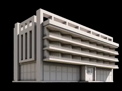 11 Modern Glass Building 3D model